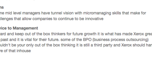 Negative review on Glassdoor